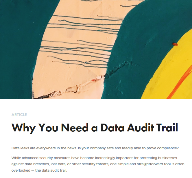 Why You Need a Data Audit Trail