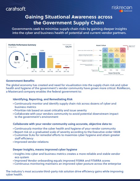 Gaining Situational Awareness Across the Government Supply Chain