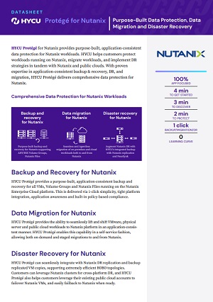 HYCU Protégé for Nutanix