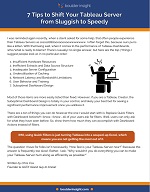 7 Tips to Shift Your Tableau Server from Sluggish to Speedy