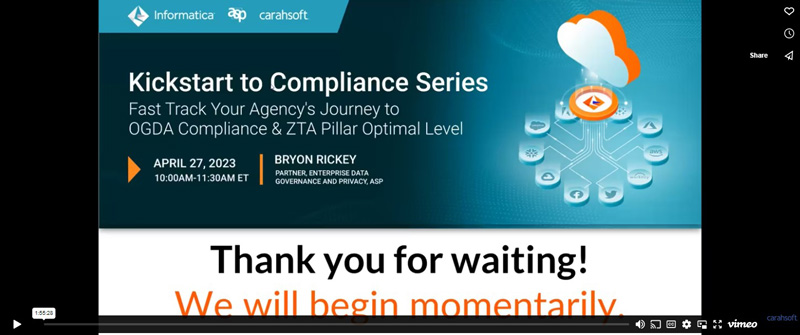 Kickstart to Compliance Series: Fast Track Your Agency’s Journey to OGDA Compliance & ZTA Data Pillar Optimal Level