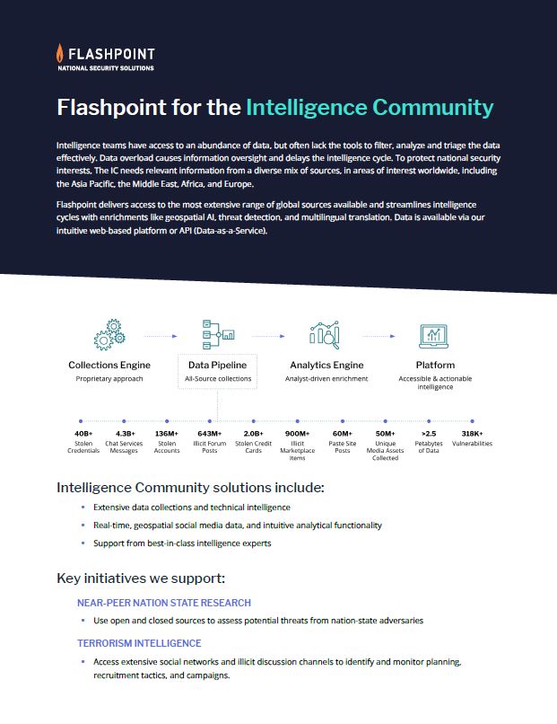 Flashpoint for the Intelligence Community