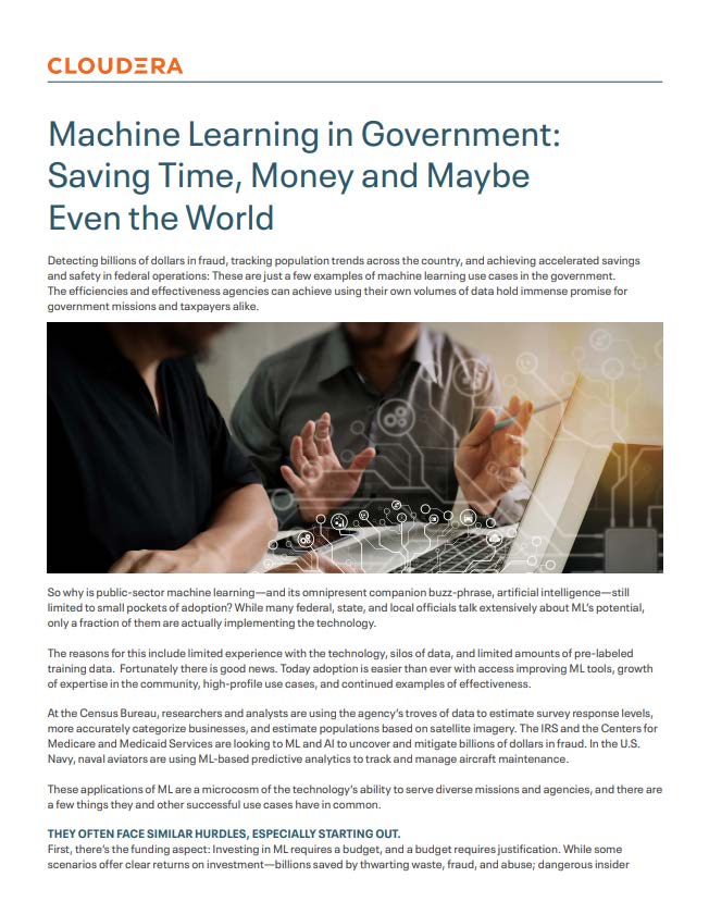 Machine Learning in Government: Saving Time, Money and Maybe Even the World
