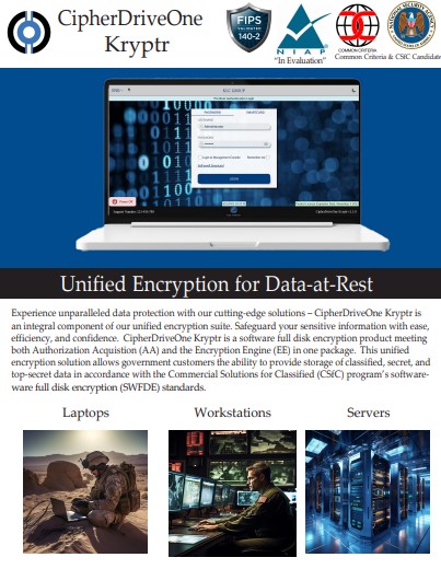 CipherDriveOne Kryptr: Unified Encryption for Data-at-Rest