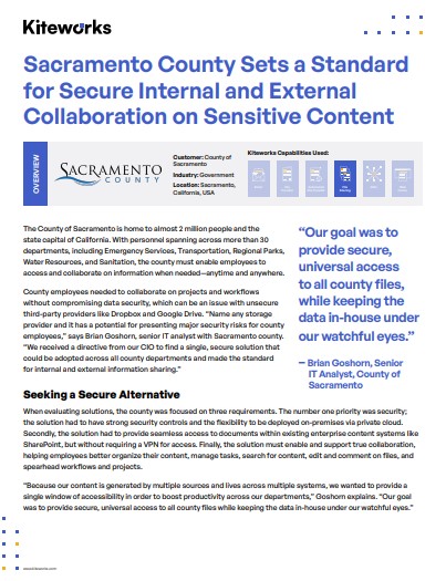 Sacramento County Sets a Standard for Secure Internal and External Collaboration on Sensitive Content