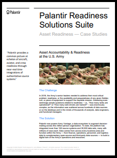 Palantir Readiness Solutions Suite