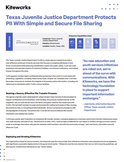 Texas Juvenile Justice Department Protects PII With Simple and Secure File Sharing