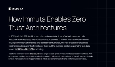 How Immuta Enables Zero Trust Architecture