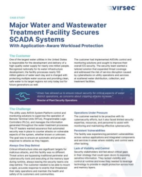 Major Water and Wastewater Treatment Facility Secures SCADA Systems