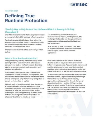 Defining True Runtime Protection