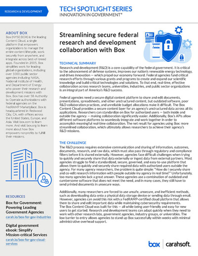 Tech Spotlight: Federal Research and Development Collaboration