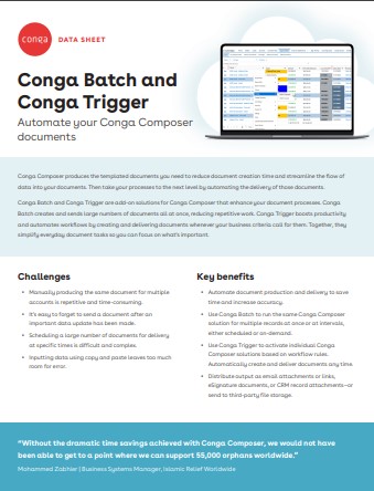 Conga Batch and Conga Trigger