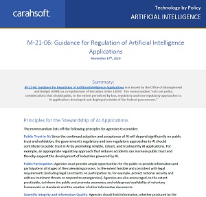 M-21-06: Guidance for Regulation of Artificial Intelligence Applications 